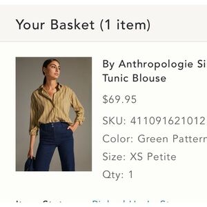 Anthropologie Brown Striped Button-Up Blouse